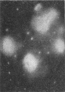 Рис. 45. Туманности, окружающие яркие звезды Плеяд